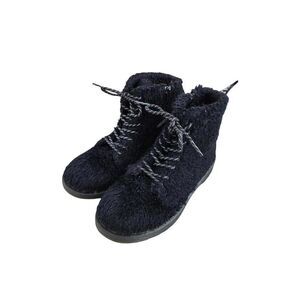 Dr. Martens Pascal Fuzzy Faux Fur Combat Boots Black Girls Size 2